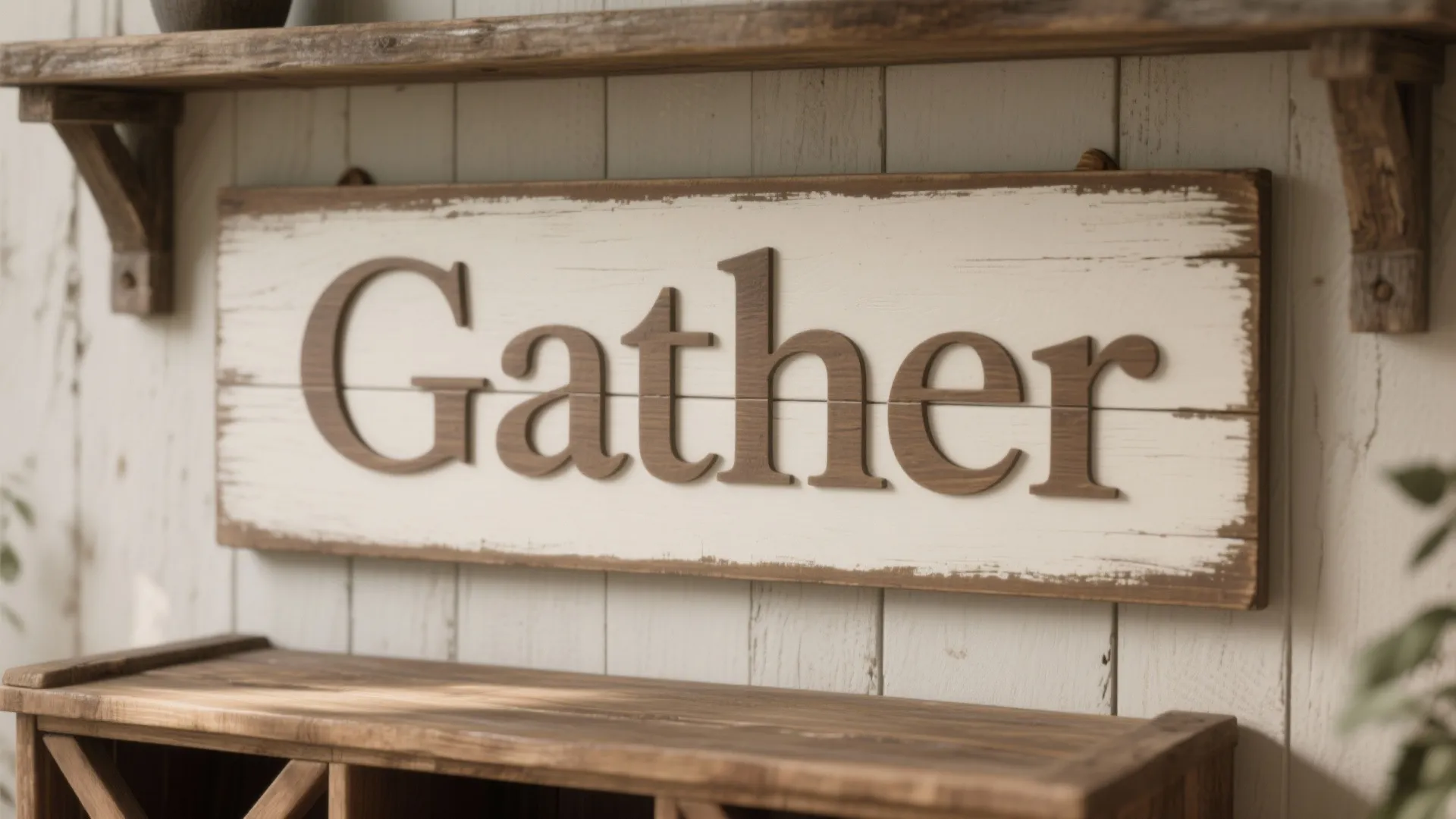 5. Simple Wood-Letter Sign with Quote