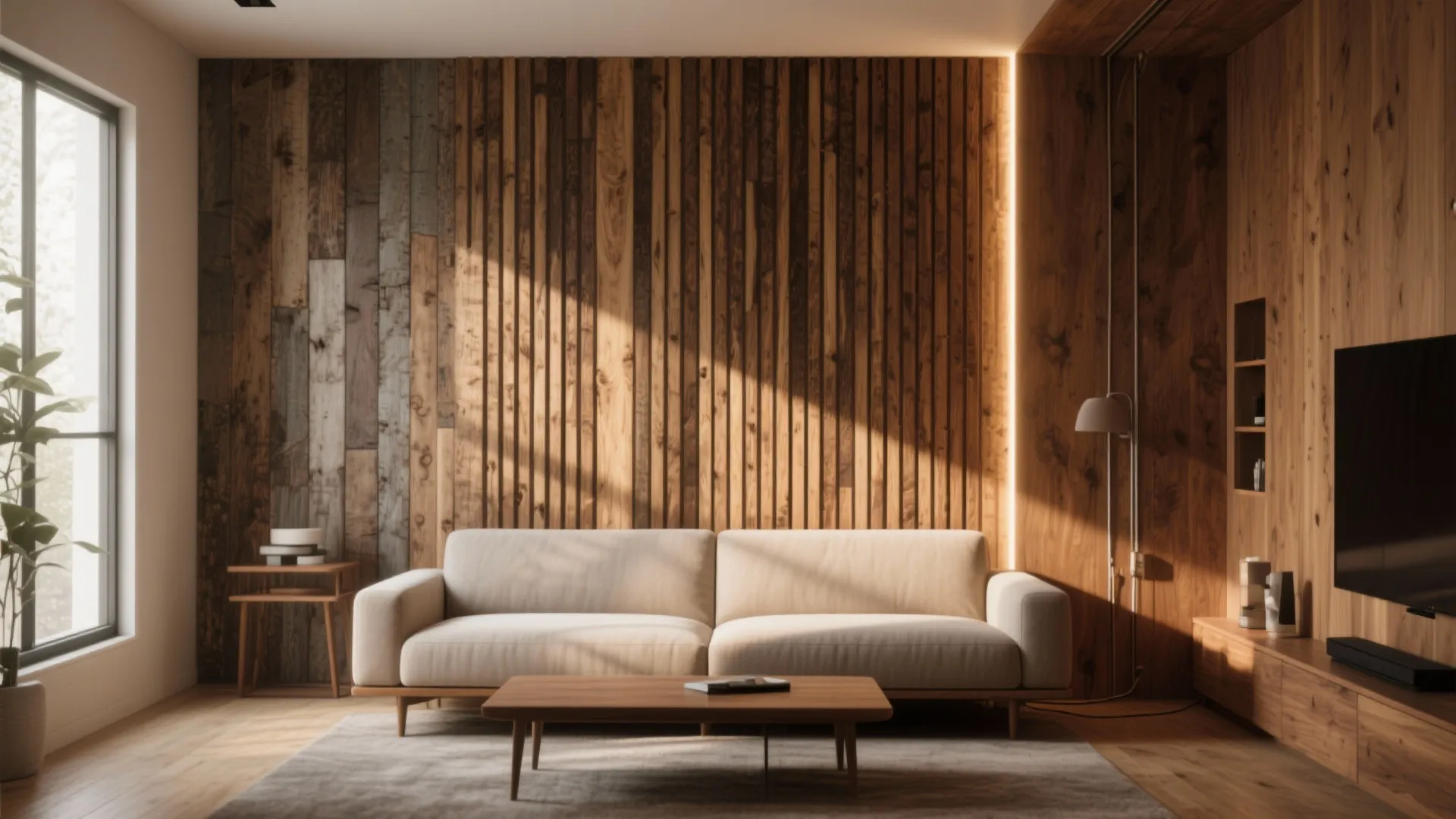 3. Wood Slat Accent Wall