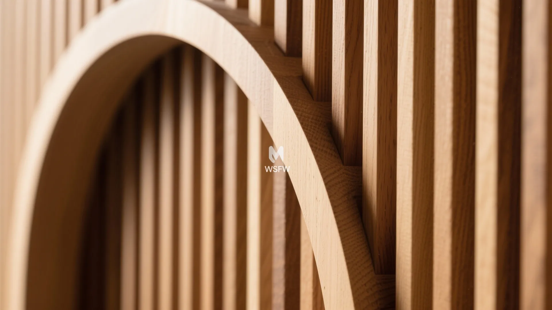 Textured Arch: Plaster, Wood Slats, or Microcement