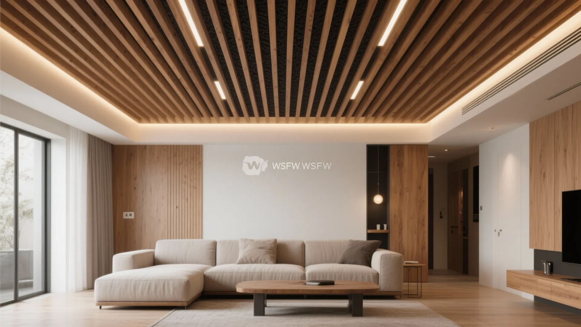 Warm Wood Slat Lines