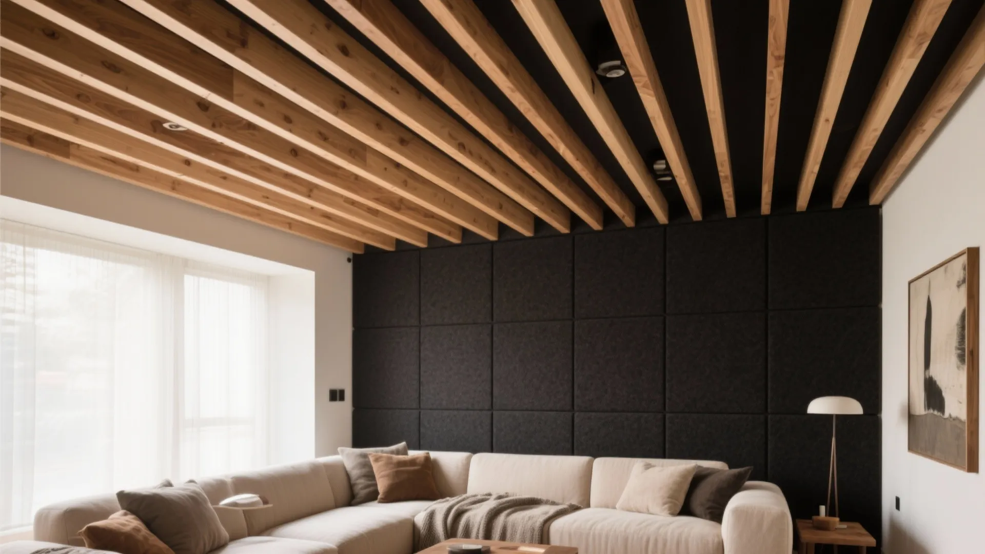 Acoustic Wood Slats for Warmth and Calm