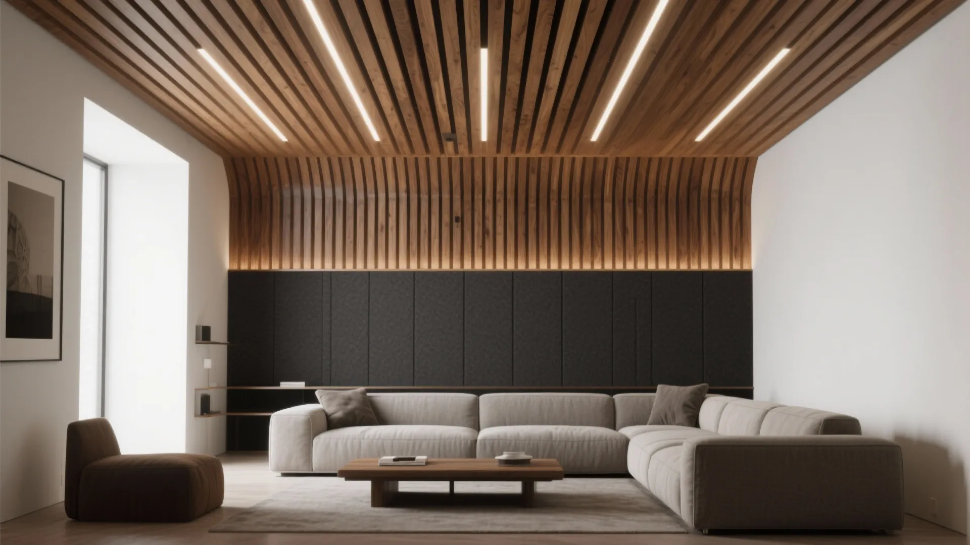 Warm Wood Slat or Veneer Ceilings