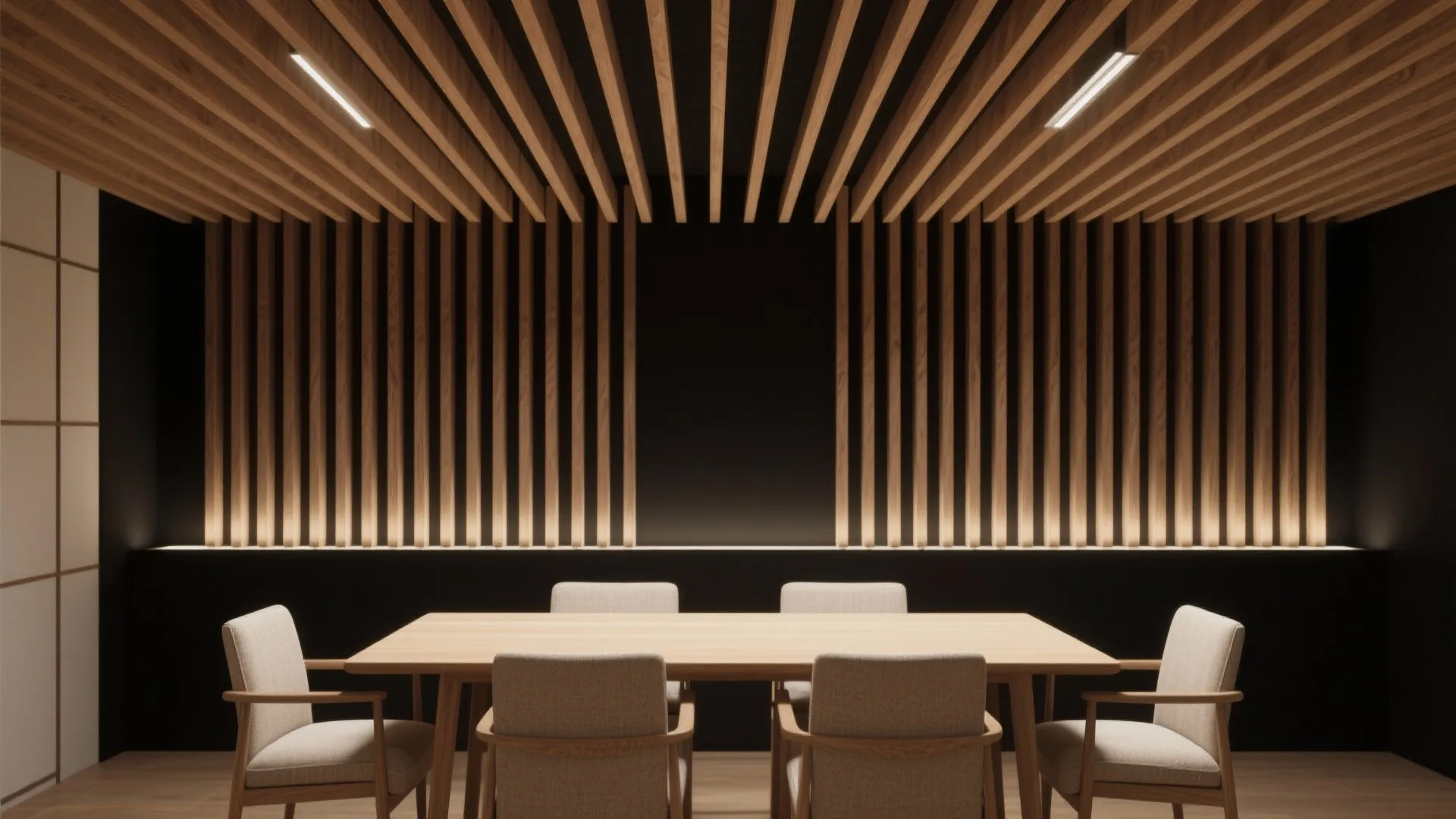 Warm Wood Slat Ceiling