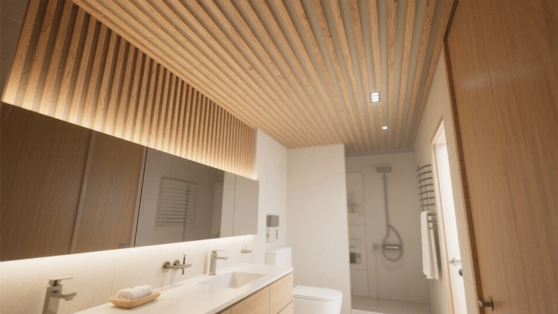 Warm Wood-Look Slats for Acoustics and Texture