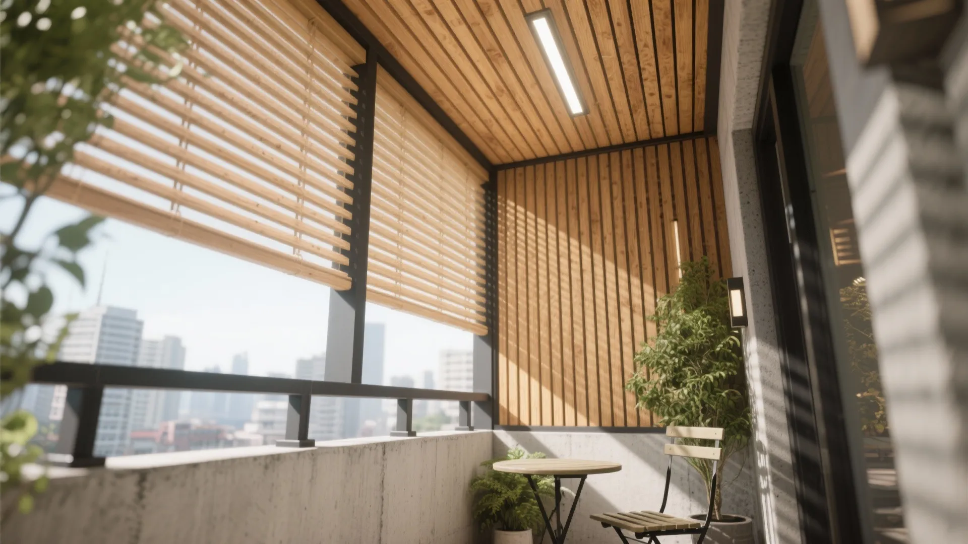 Warm Wood Slat Ceiling