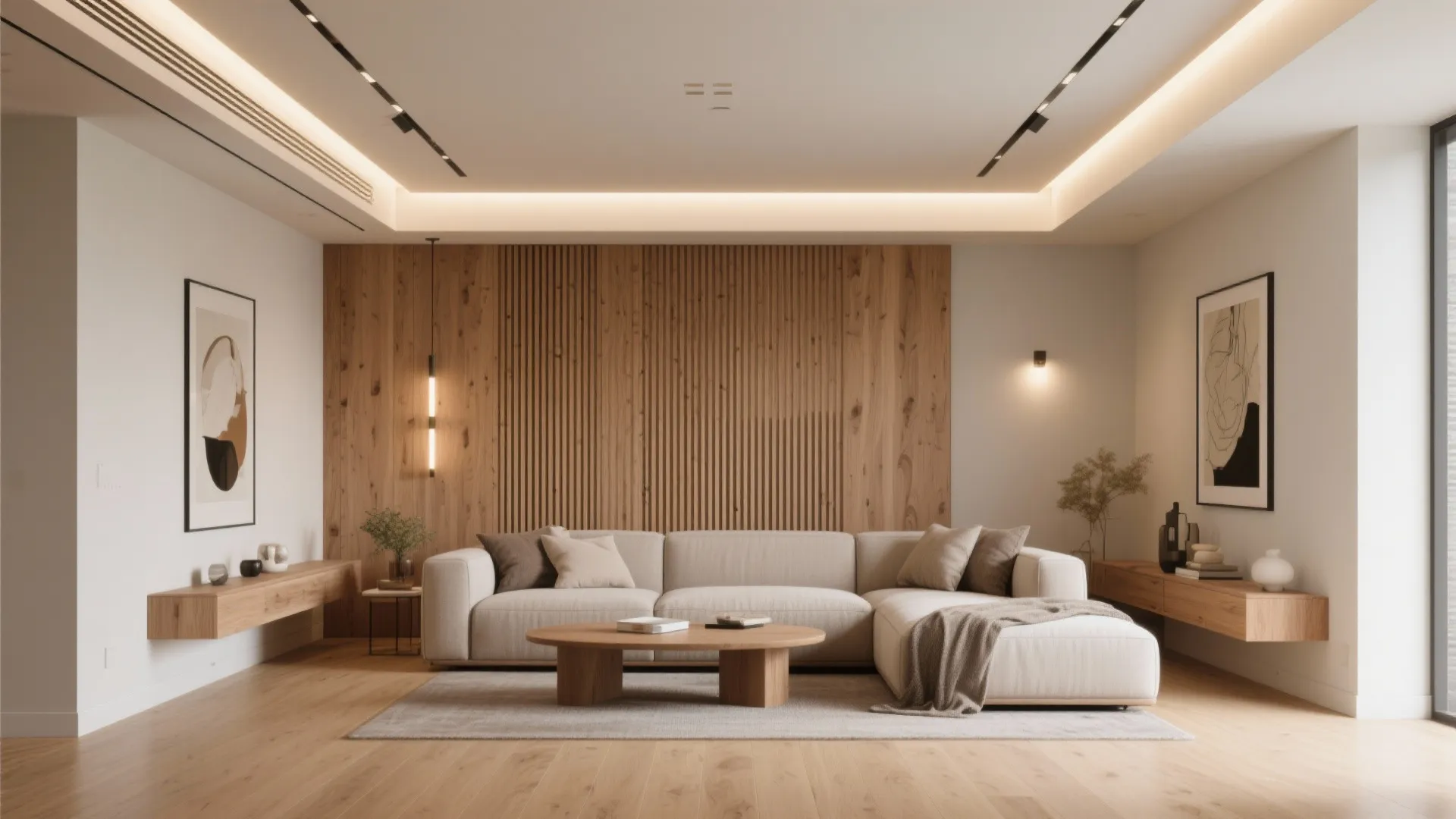 POP Perimeter + Wood Slat Center