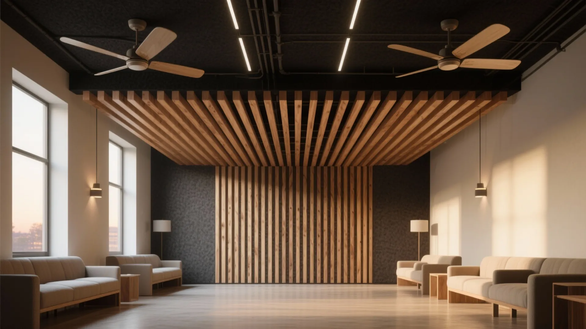 Wood-accent slats with concealed channels