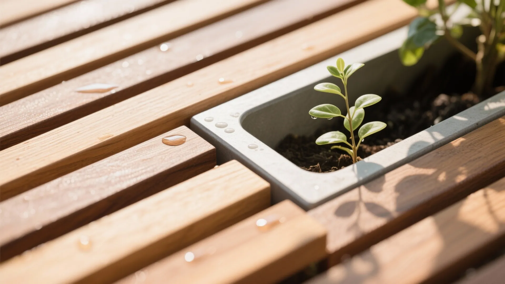 Mixed-Material Feature Wall with Wood Slats