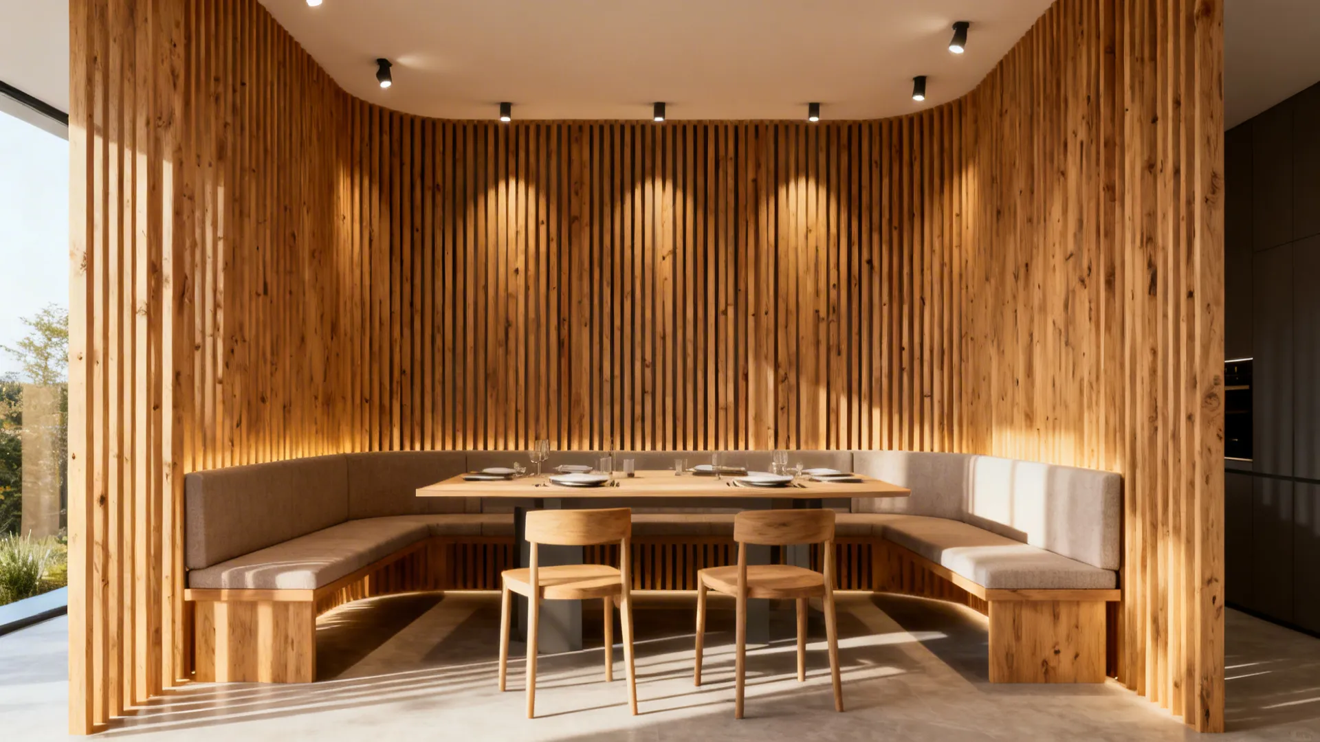 3. Wood Slat Wall for Warmth