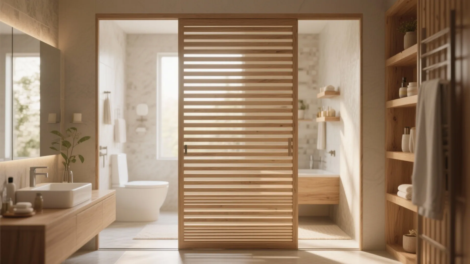 Wood Slat Privacy Door