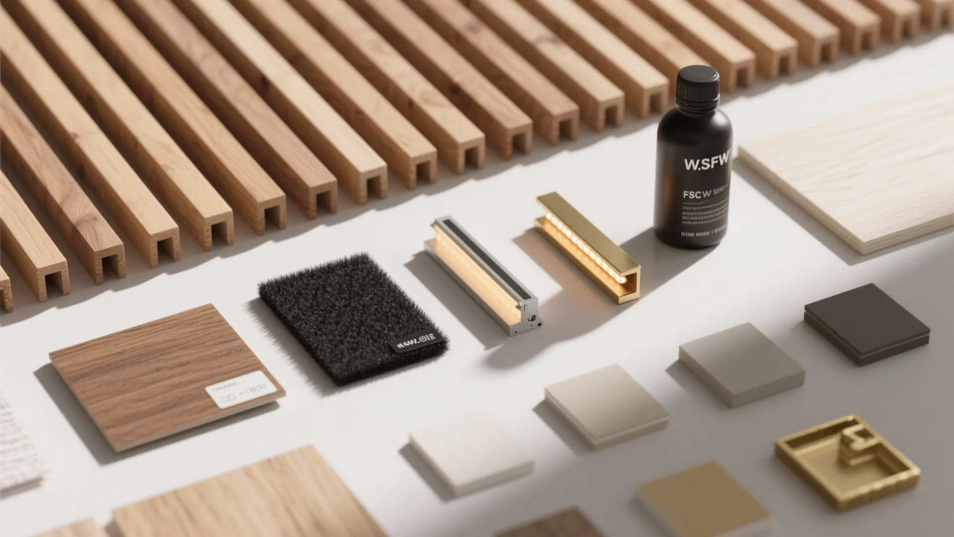 Wood Slat Ceiling with Acoustic Backing