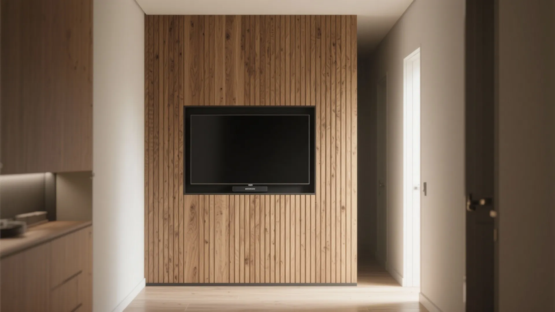 Wall Paneling Combo: Wood Slats + LCD Inset