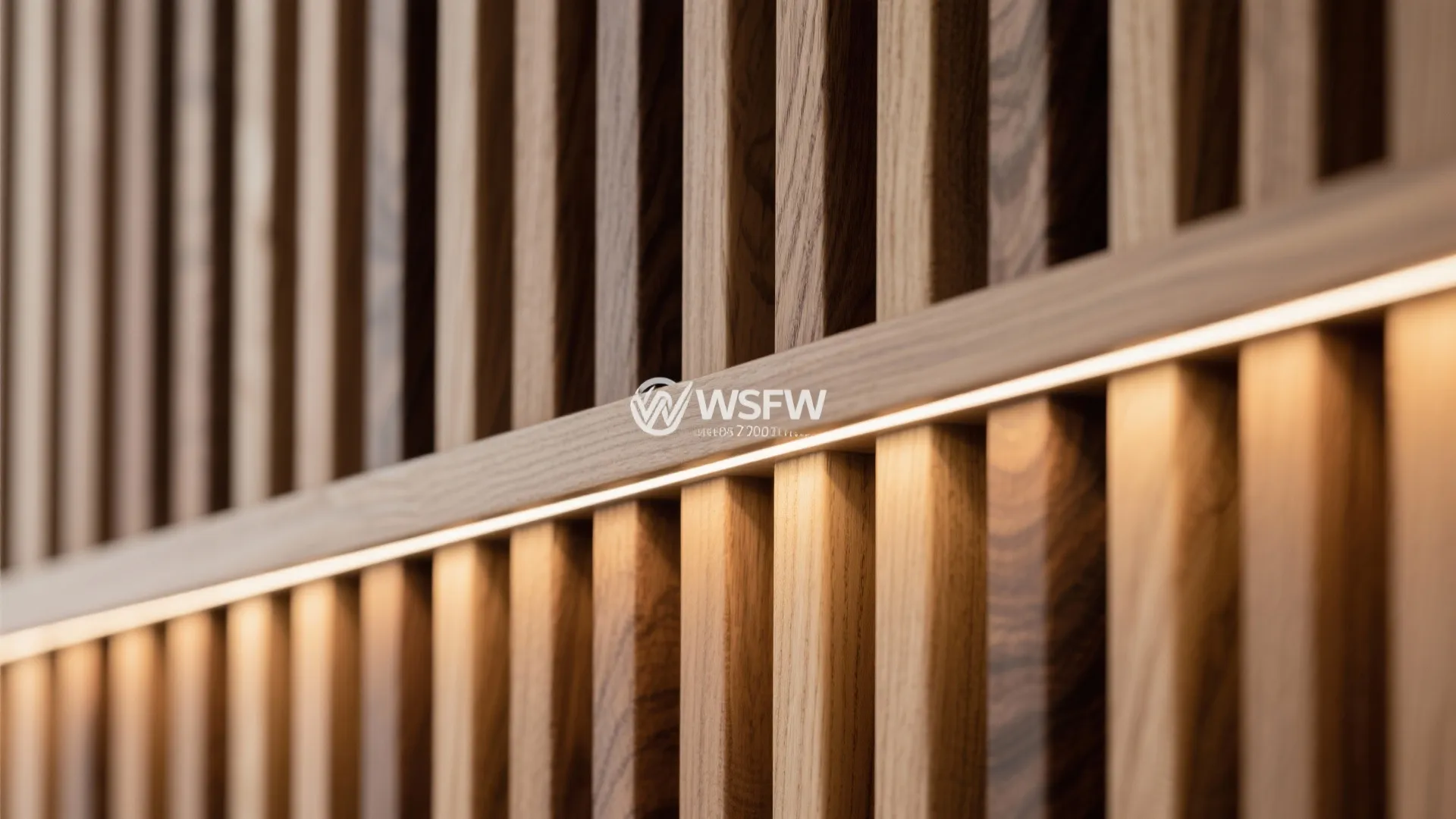 Warm wood slats with niche lighting for a modern sacred wall