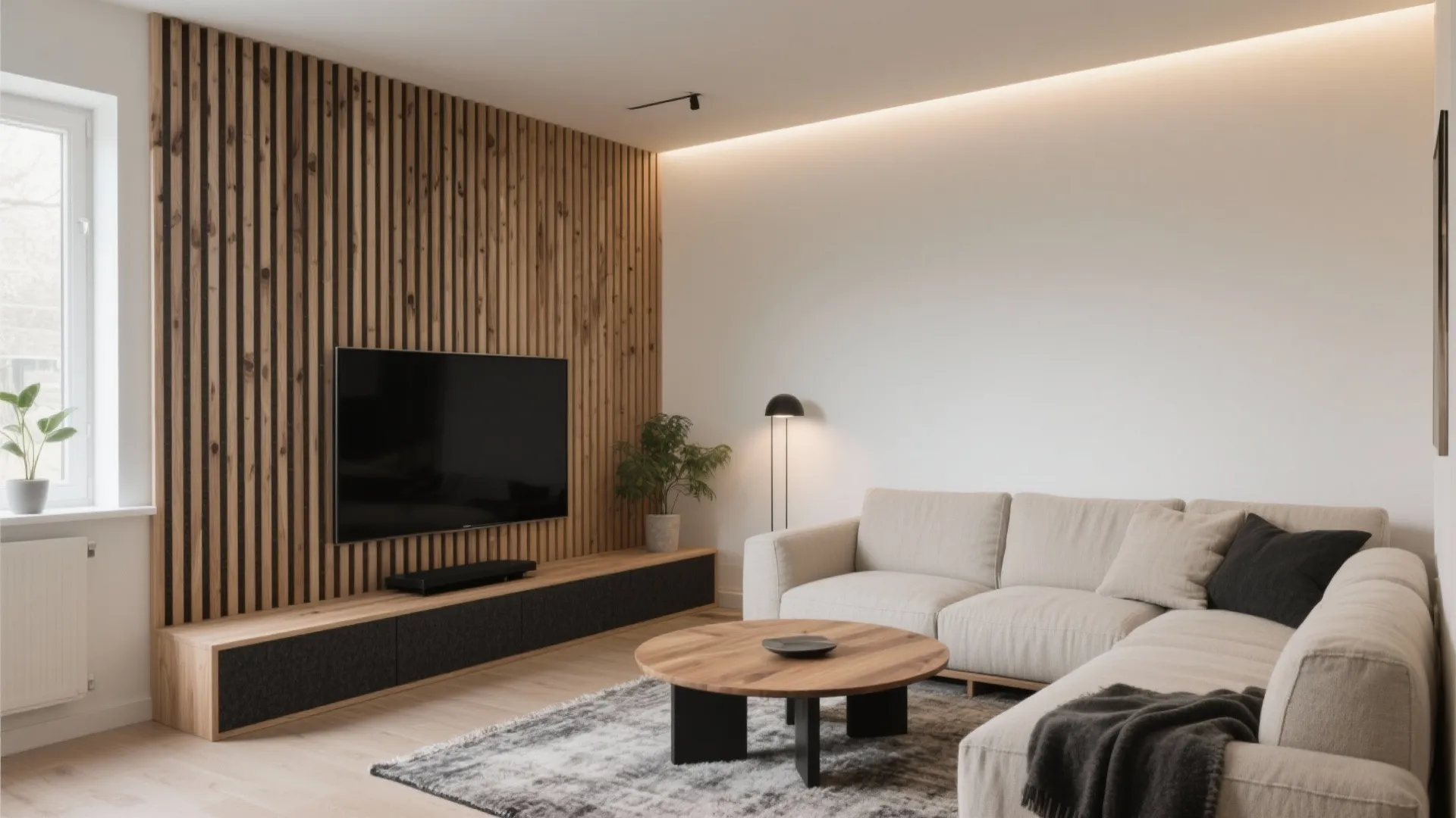 Natural Wood Slat Wall Warmth