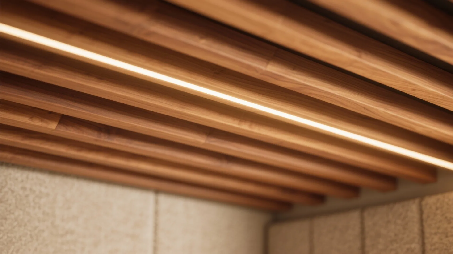 Warm Wooden Slat Accents for Texture