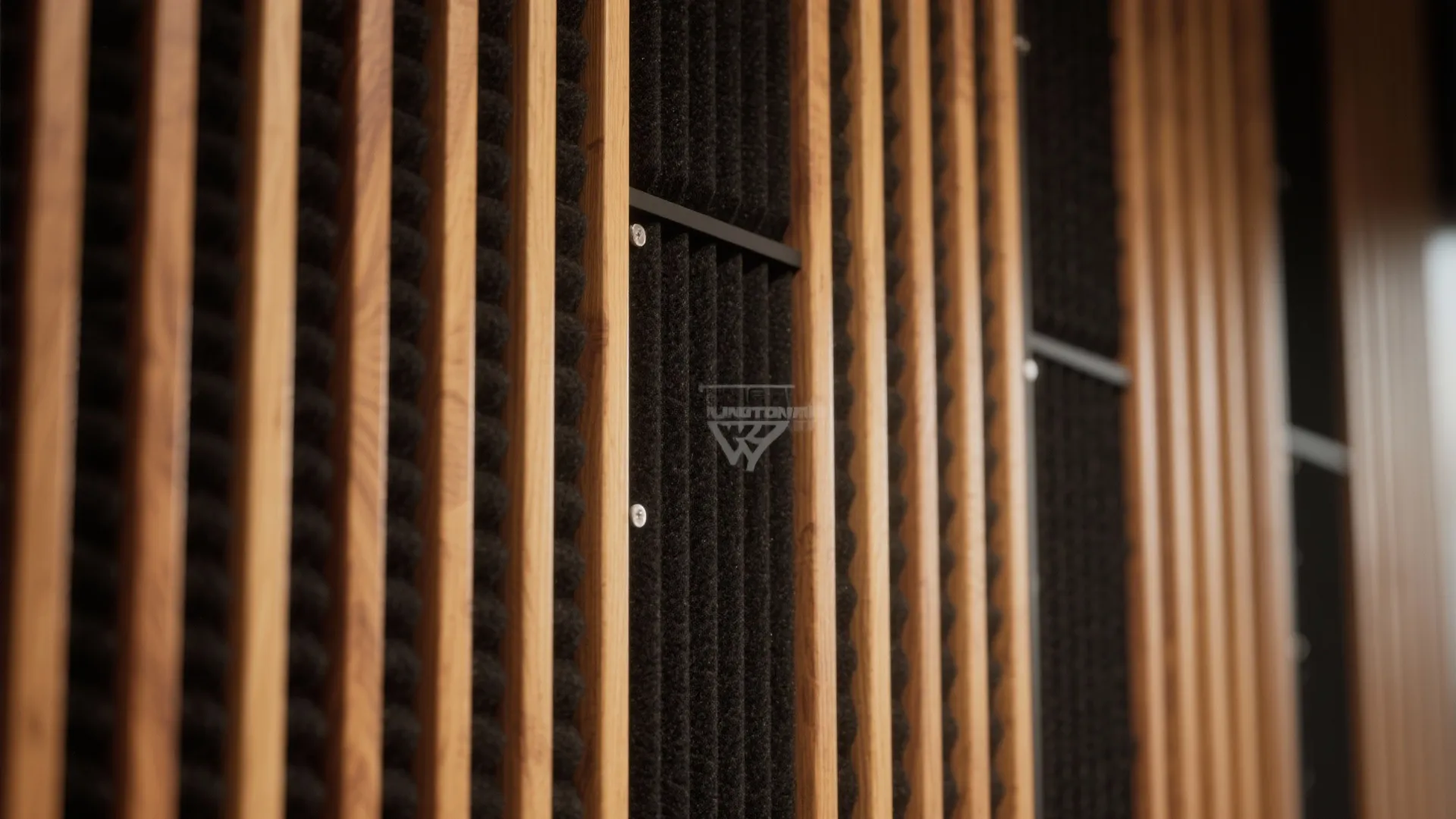Wood Slat Feature Wall with Discreet Sound Control
