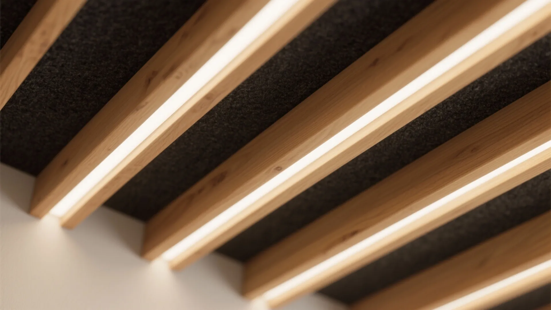 Warm Wood Slat False Ceiling (With Acoustic Perks)