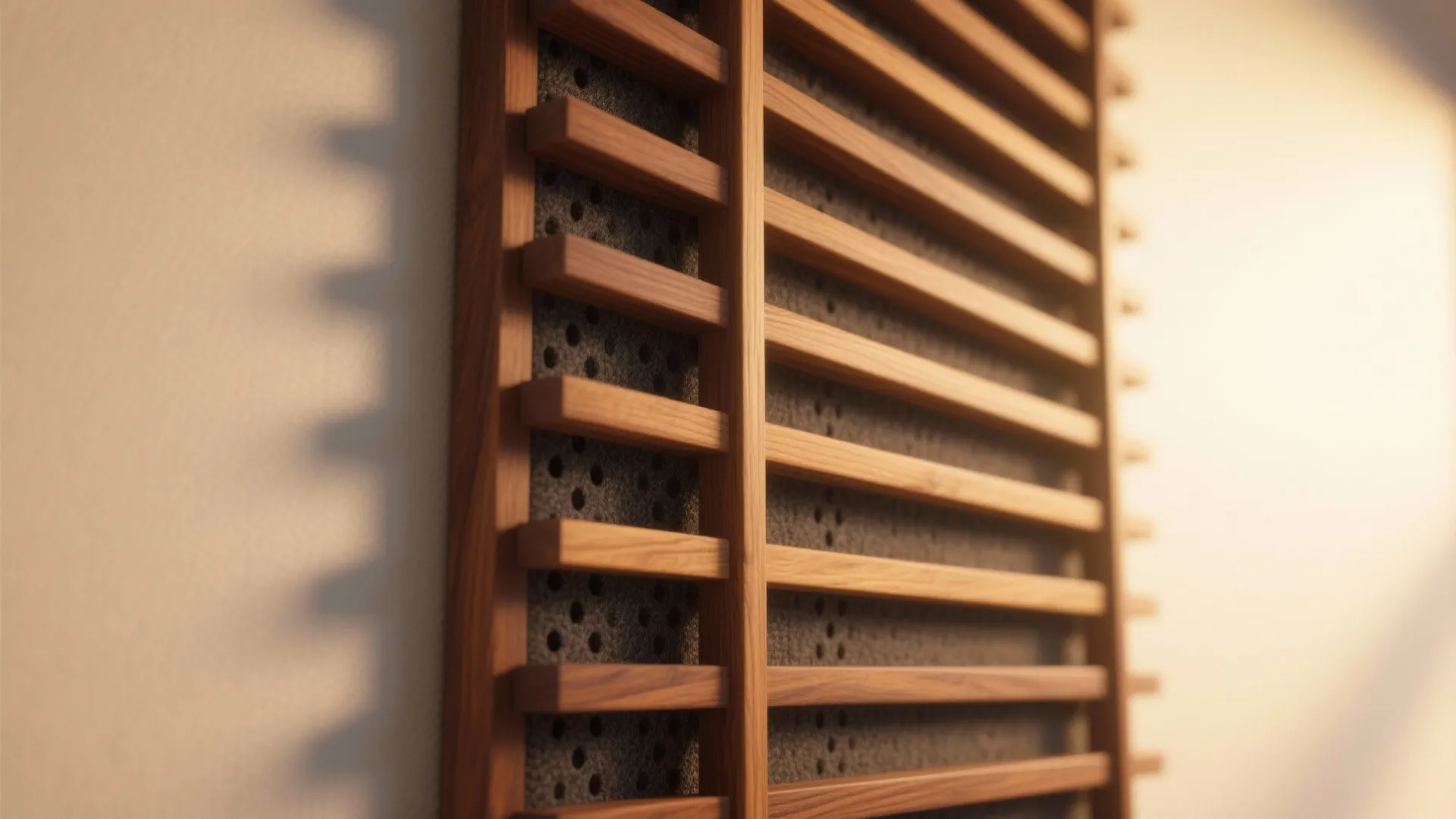 Wood Slat + Acoustic Panel Screen