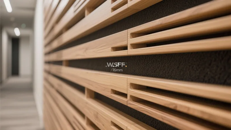 Modern Acoustic Wall Panel Design with Wood Slats