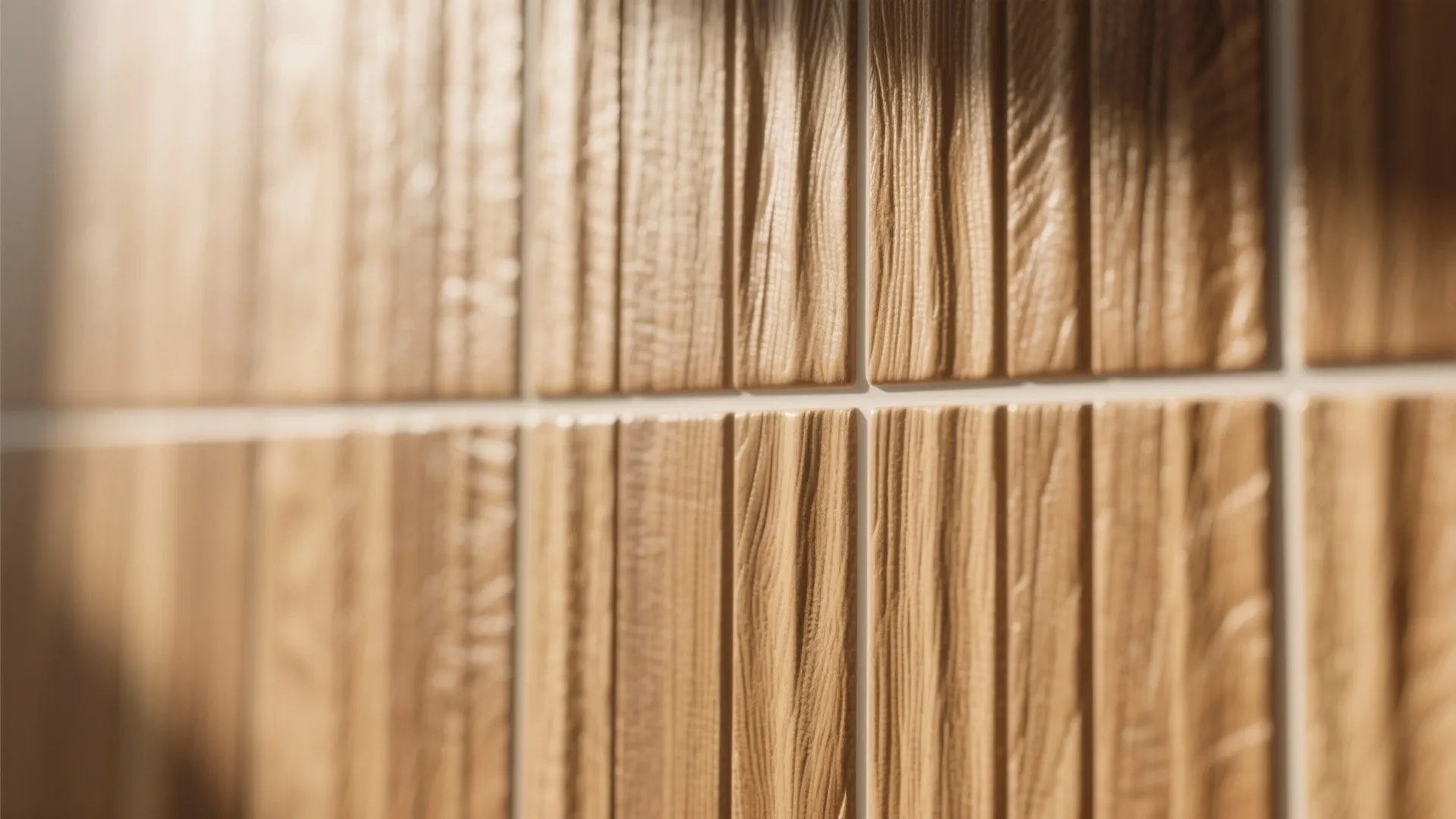 4) Acoustic wood-slat effect tiles