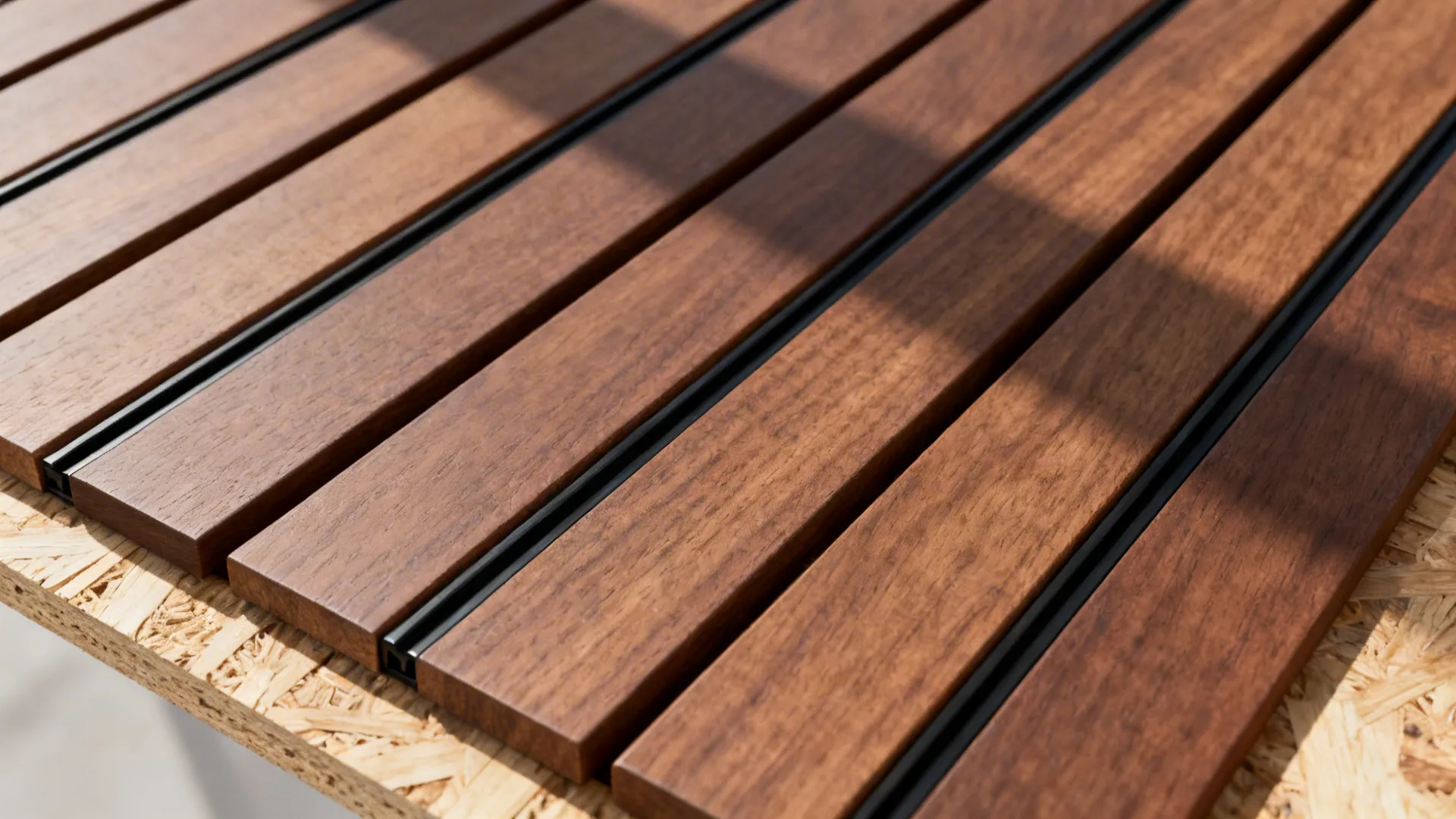 Textured Wood Slat Ceiling (Warm Scandinavian Touch)