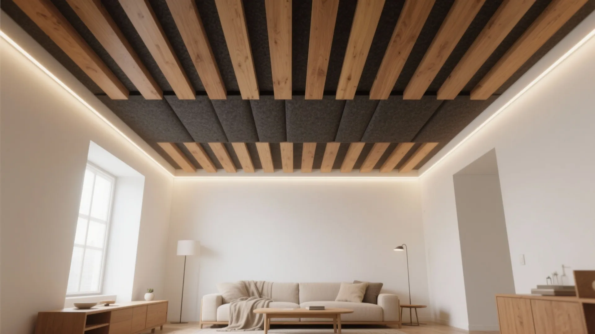 Wood Slats for Warmth and Acoustics