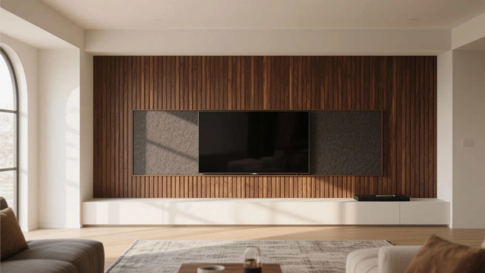 Warm Wood Slats with Acoustic Calm