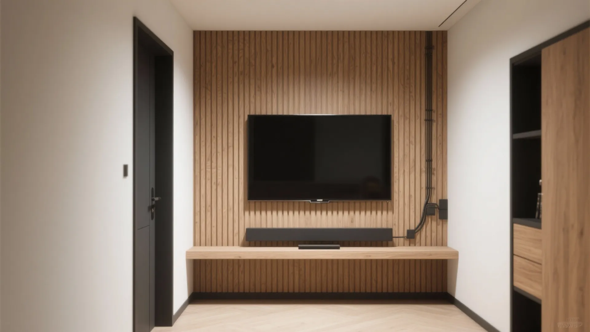 Slatted wood backdrop for warmth