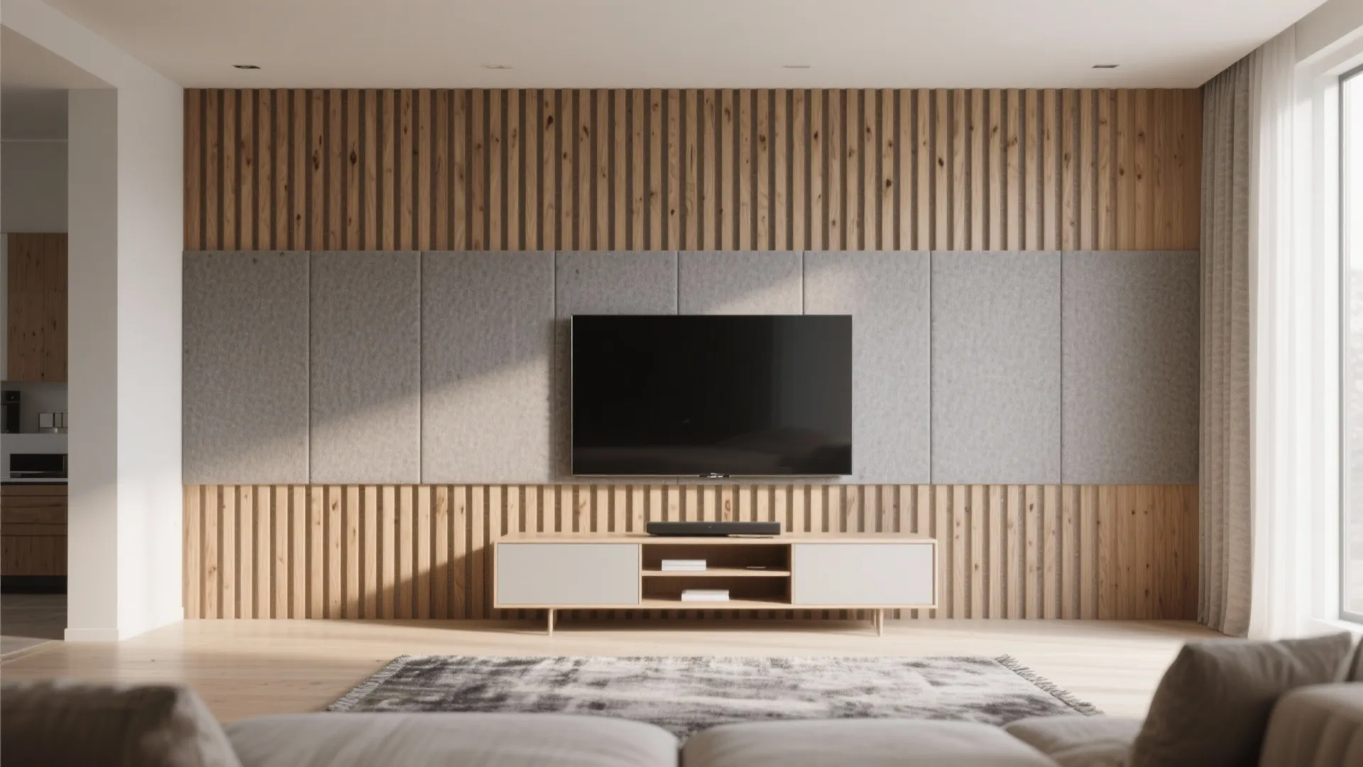 2) Slat Wood Panels with Acoustic Bonus