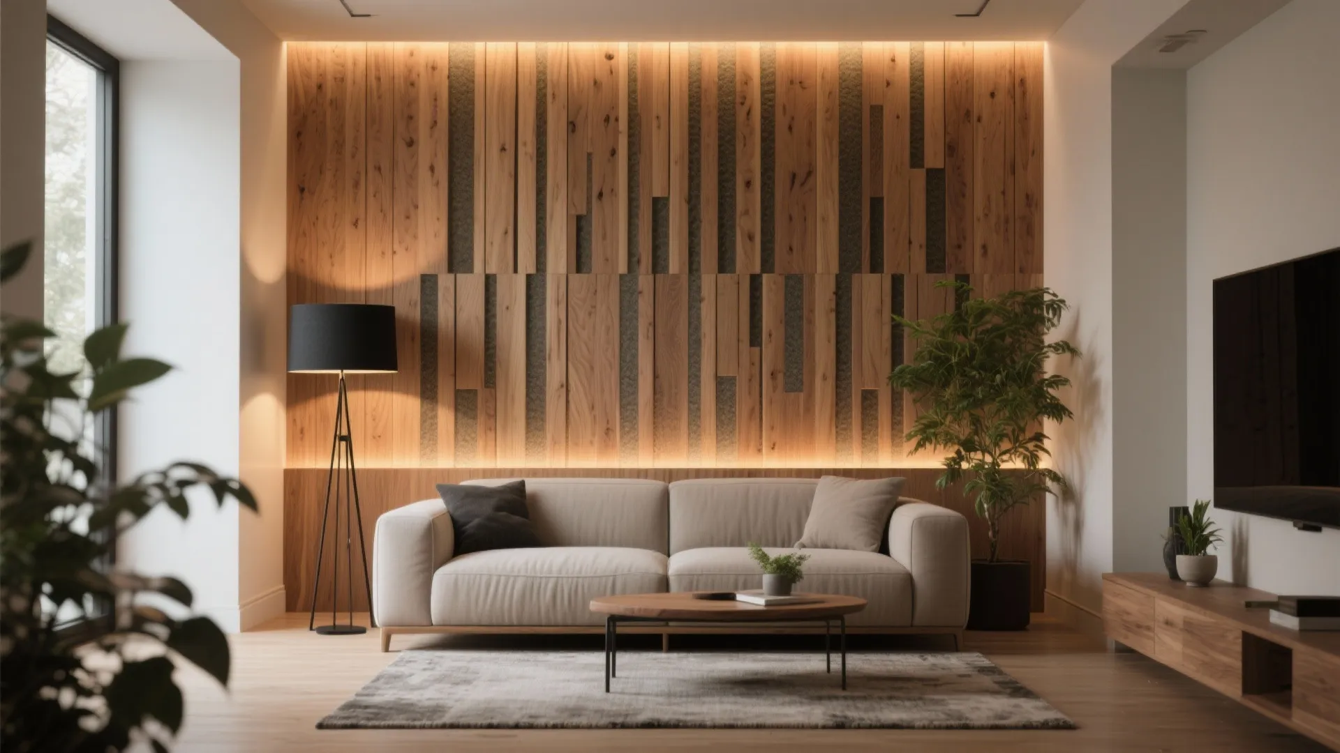 Textured Wood Slat Feature