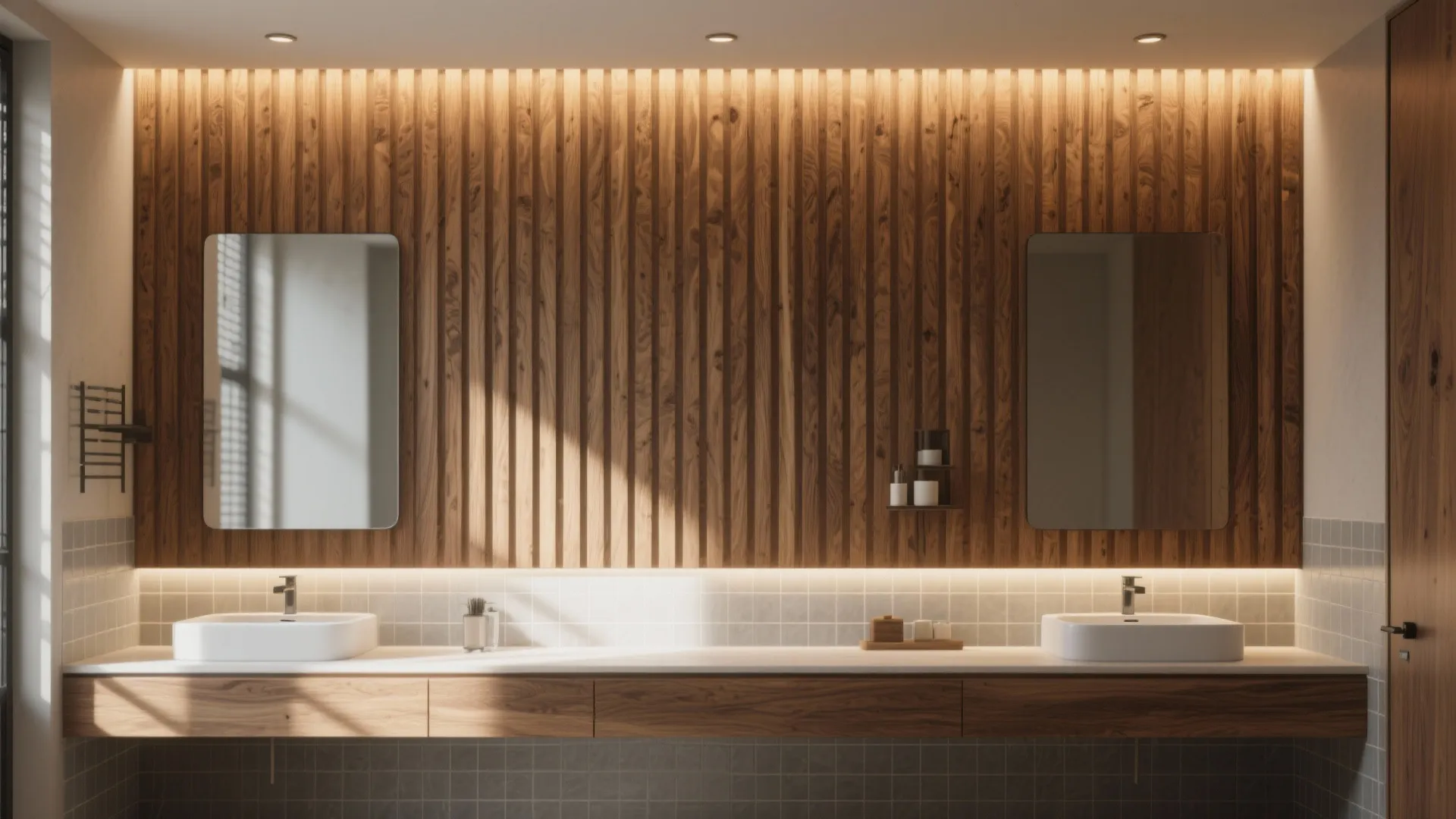 Warm Wooden Accent Panels