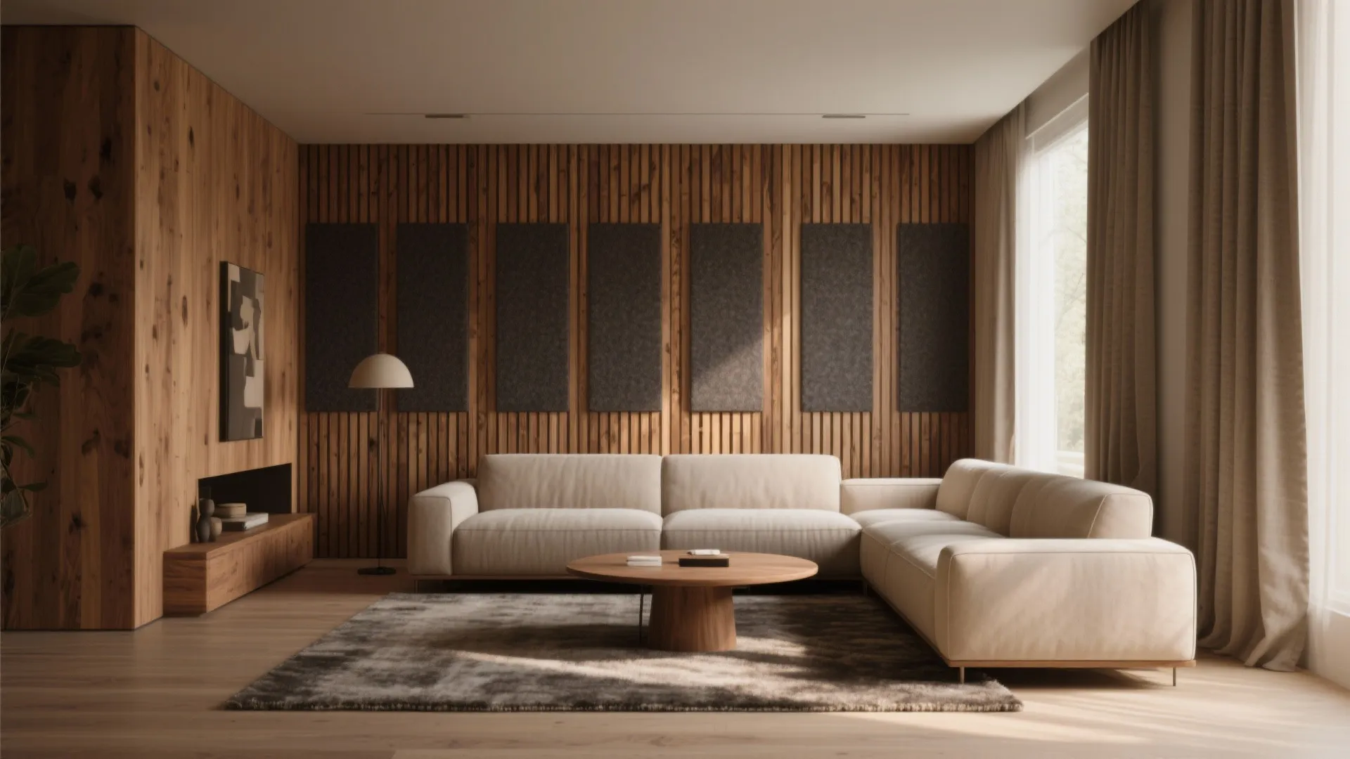 Wood Slat Wall for Warmth and Acoustics