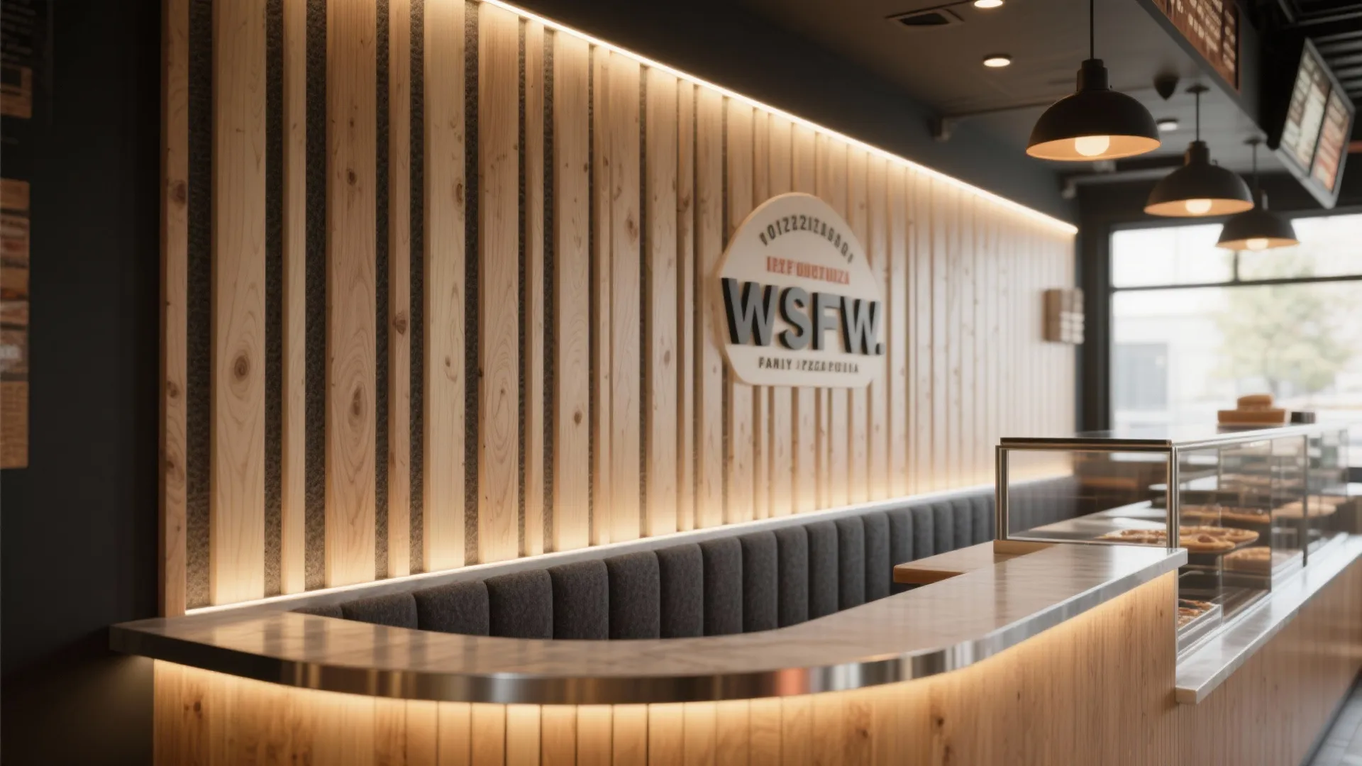 Warm Wood Slat Wall with Hidden Lighting