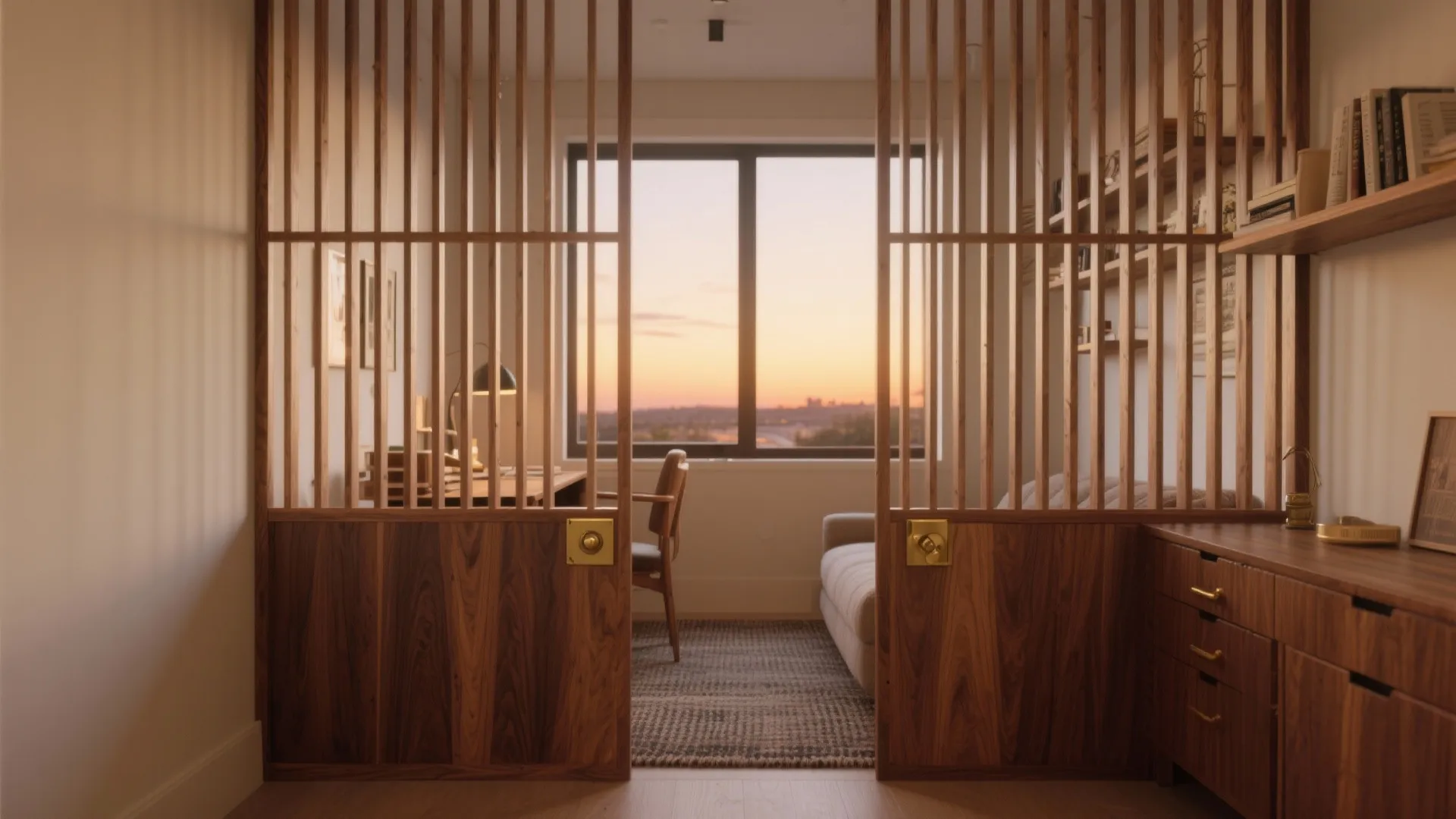 5. Wood Slat Screens for Warmth and Direction