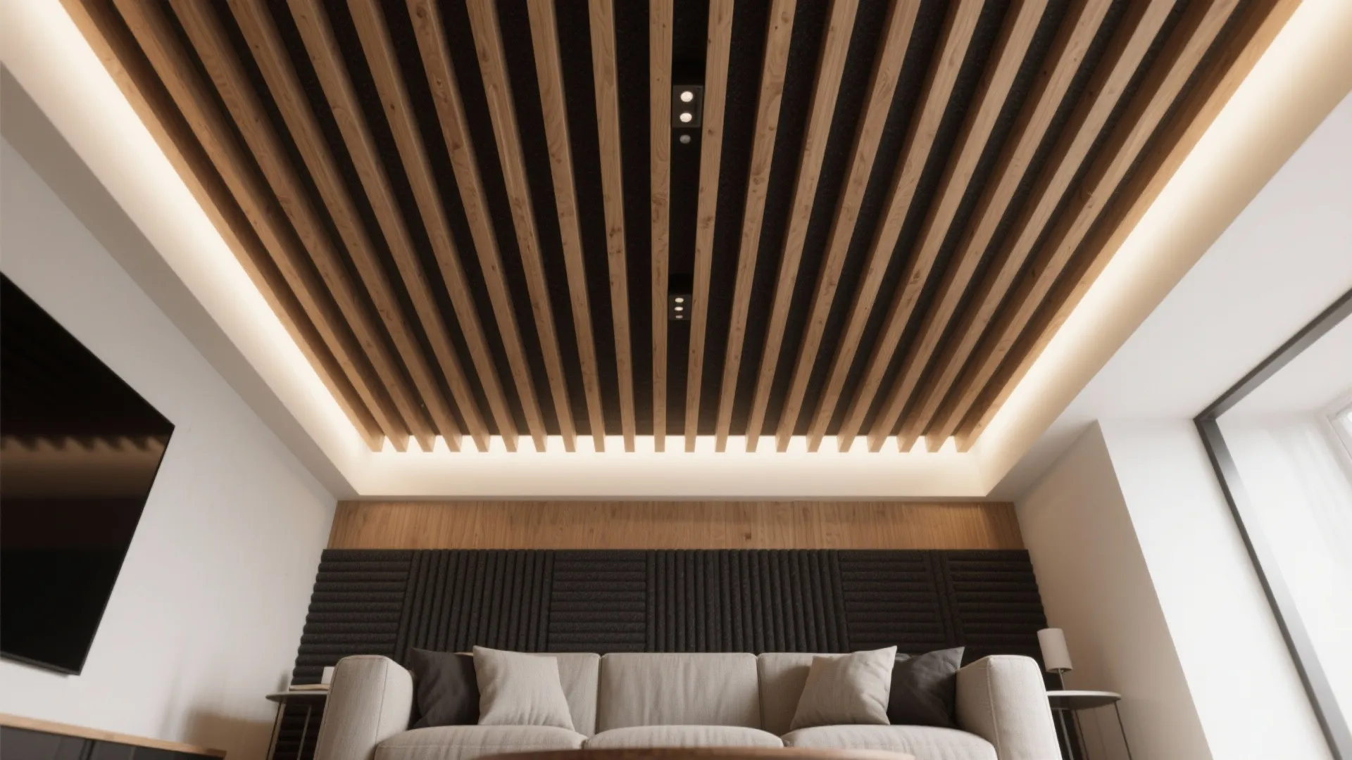 Slim Wood Slats for Warmth and Acoustics