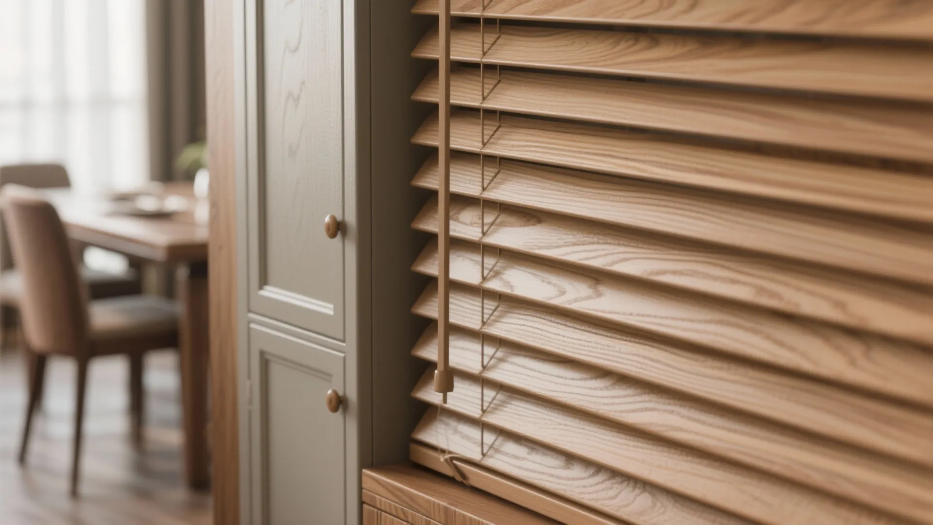 5. Painted wood or faux-wood slats to match furniture