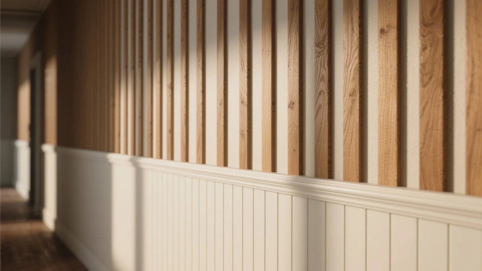 Texture with Wood Slats or Beadboard Half Walls