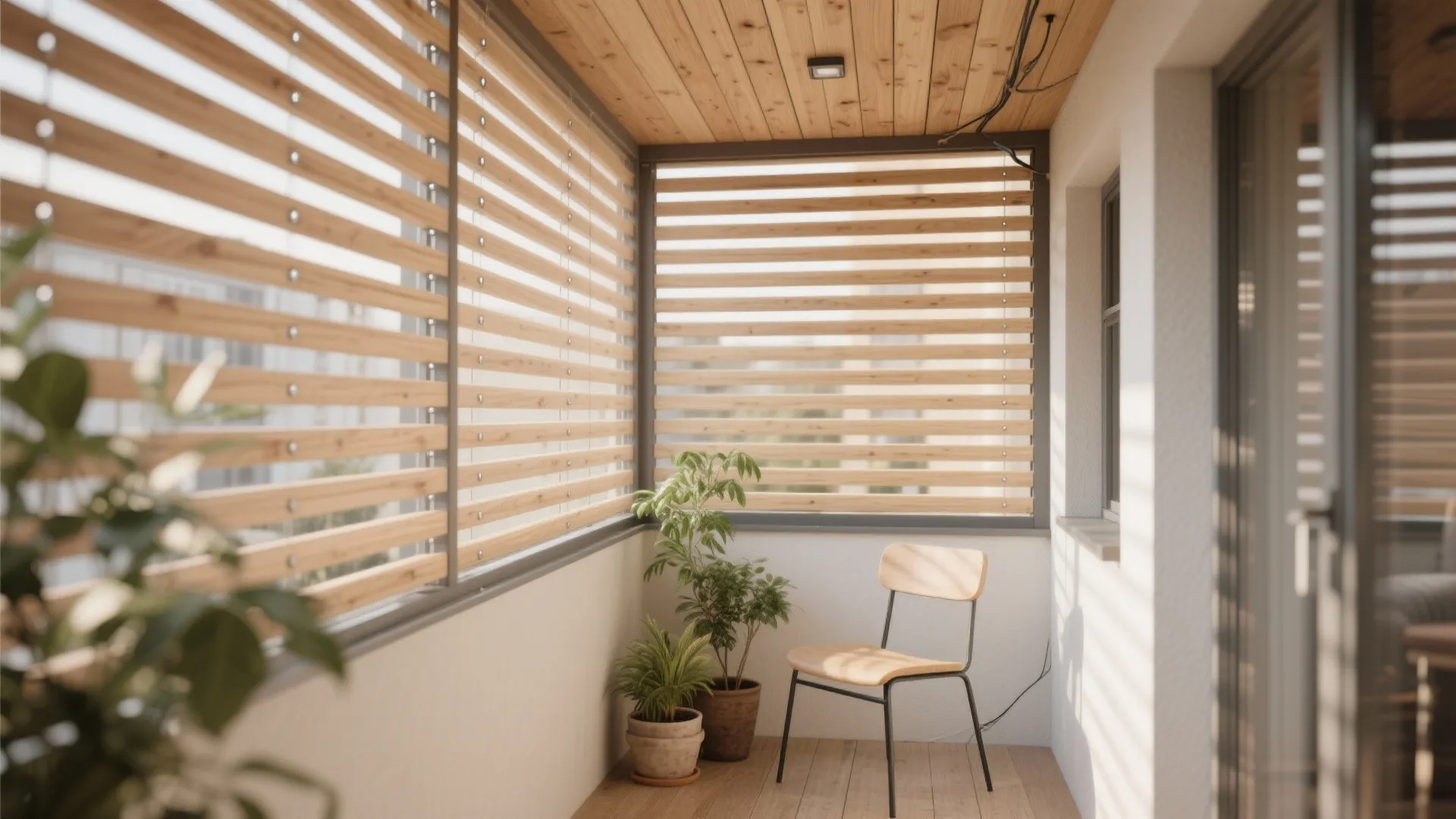 Natural Wood Slats for Warmth and Rhythm