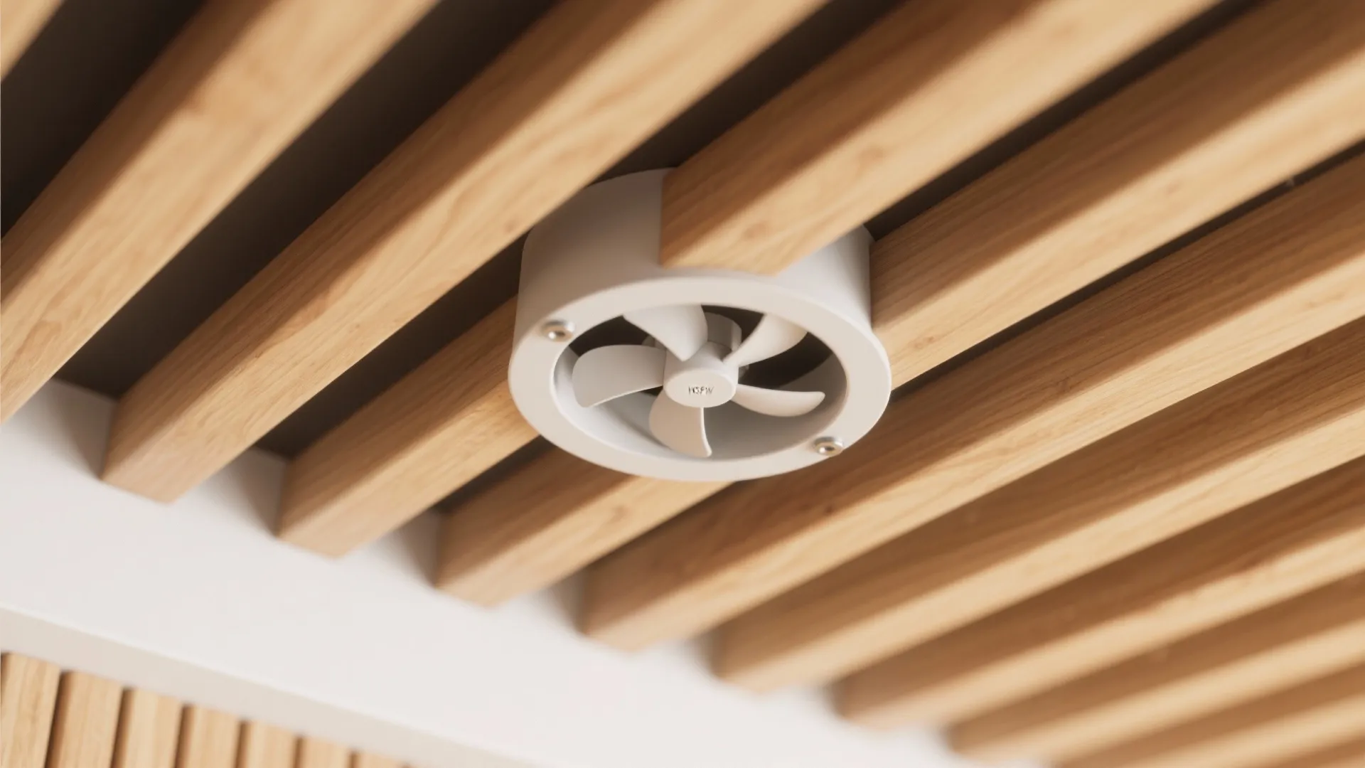 4) Warm Wood Slats with a Reinforced Fan Mount