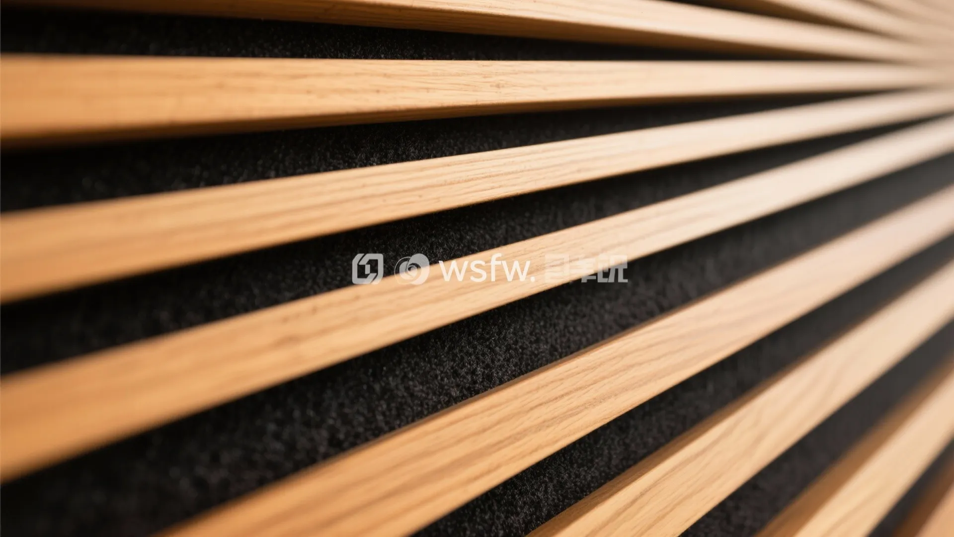 3) Wood slats + acoustic felt for warmth and hush