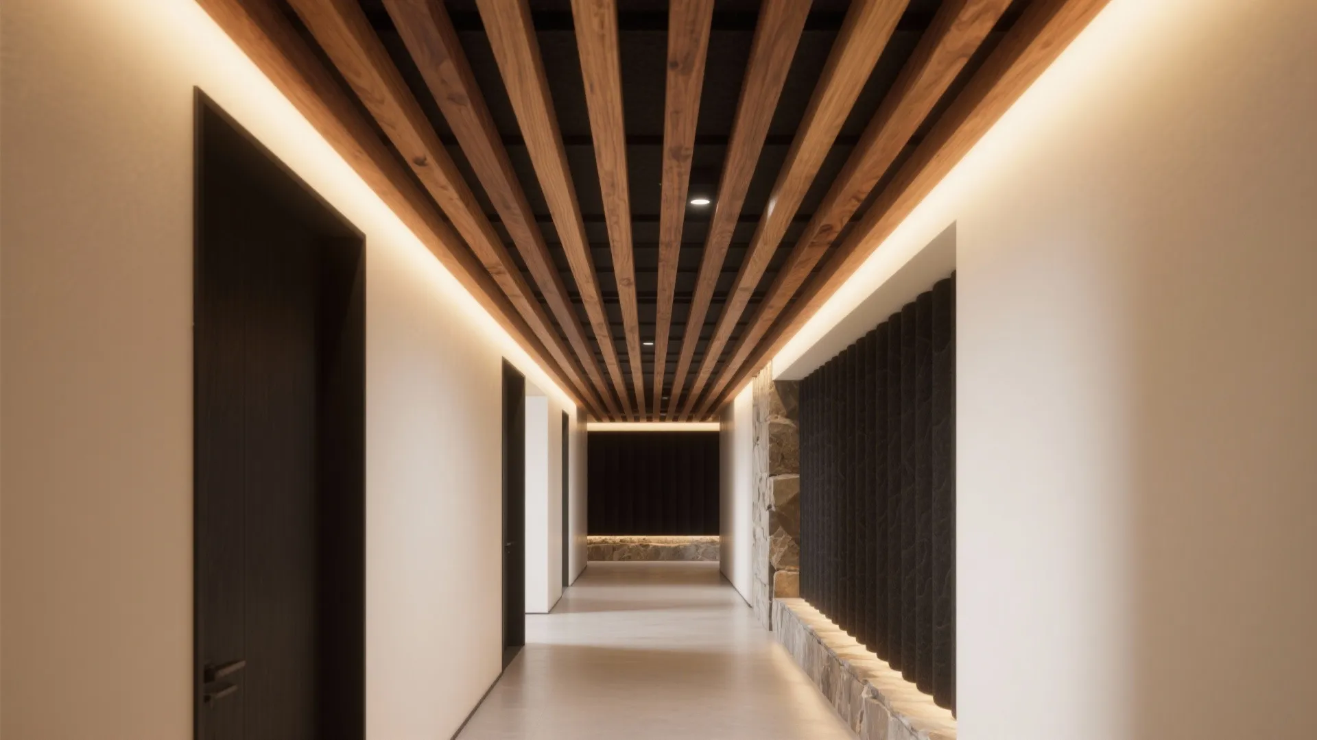 Warm Wood Slats Ceiling
