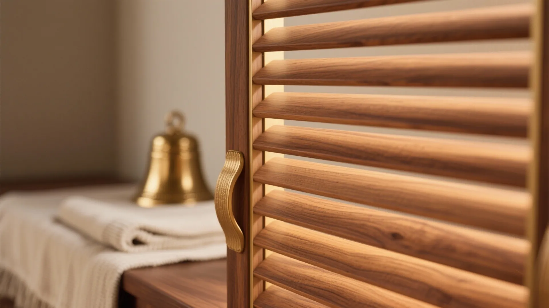 Warm wooden accents for a sacred vibe