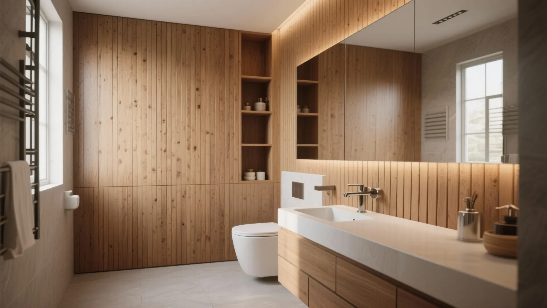 8. Wooden Slats with Hidden Storage