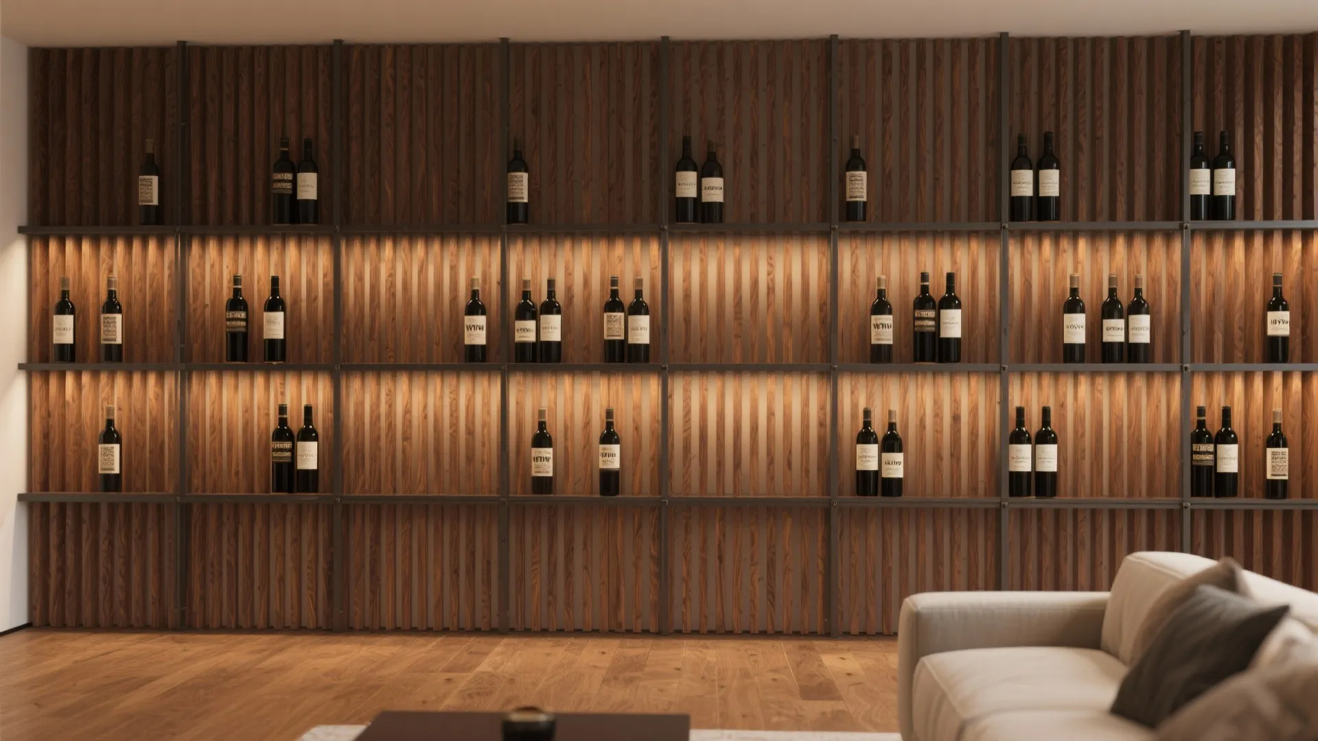 Warm Wood Tones and Slatted Detailing