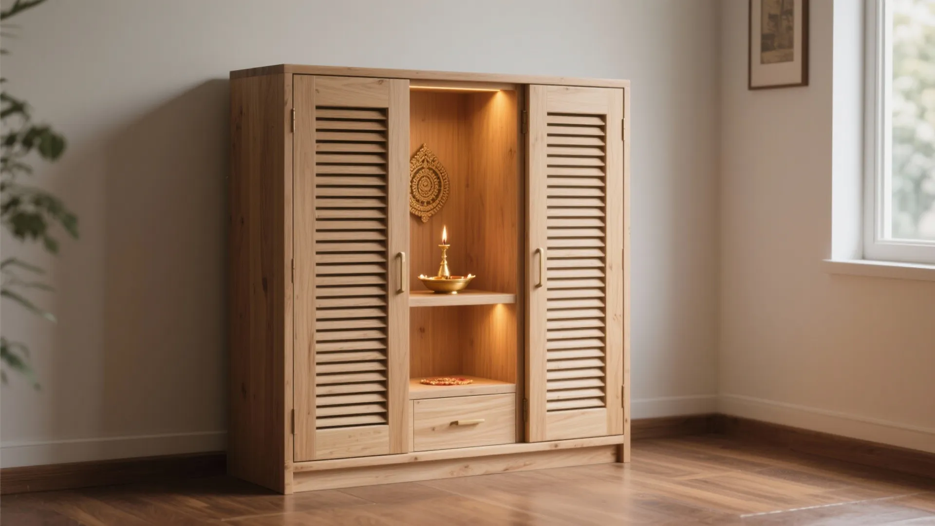 Minimal Wooden Slatted Doors for Warmth