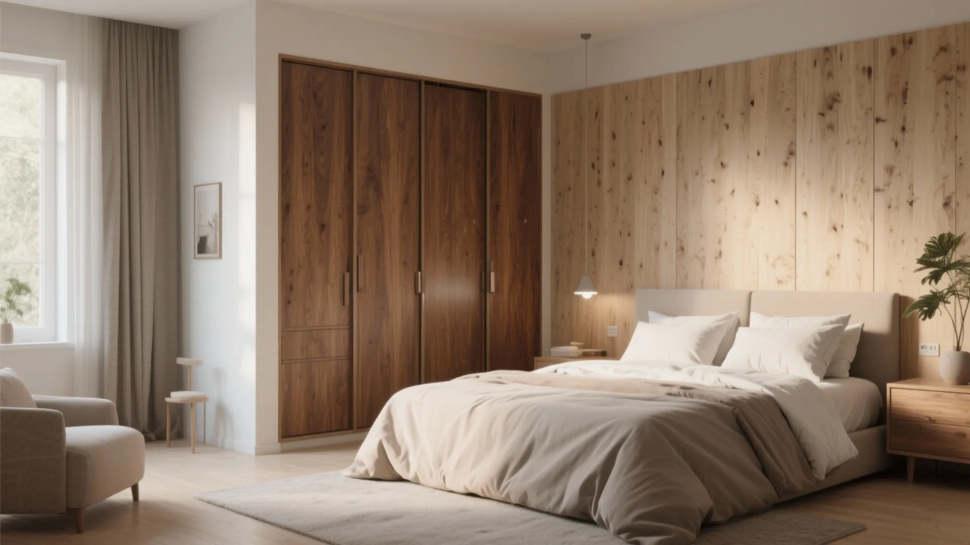 Wood Accent Sliding Panels