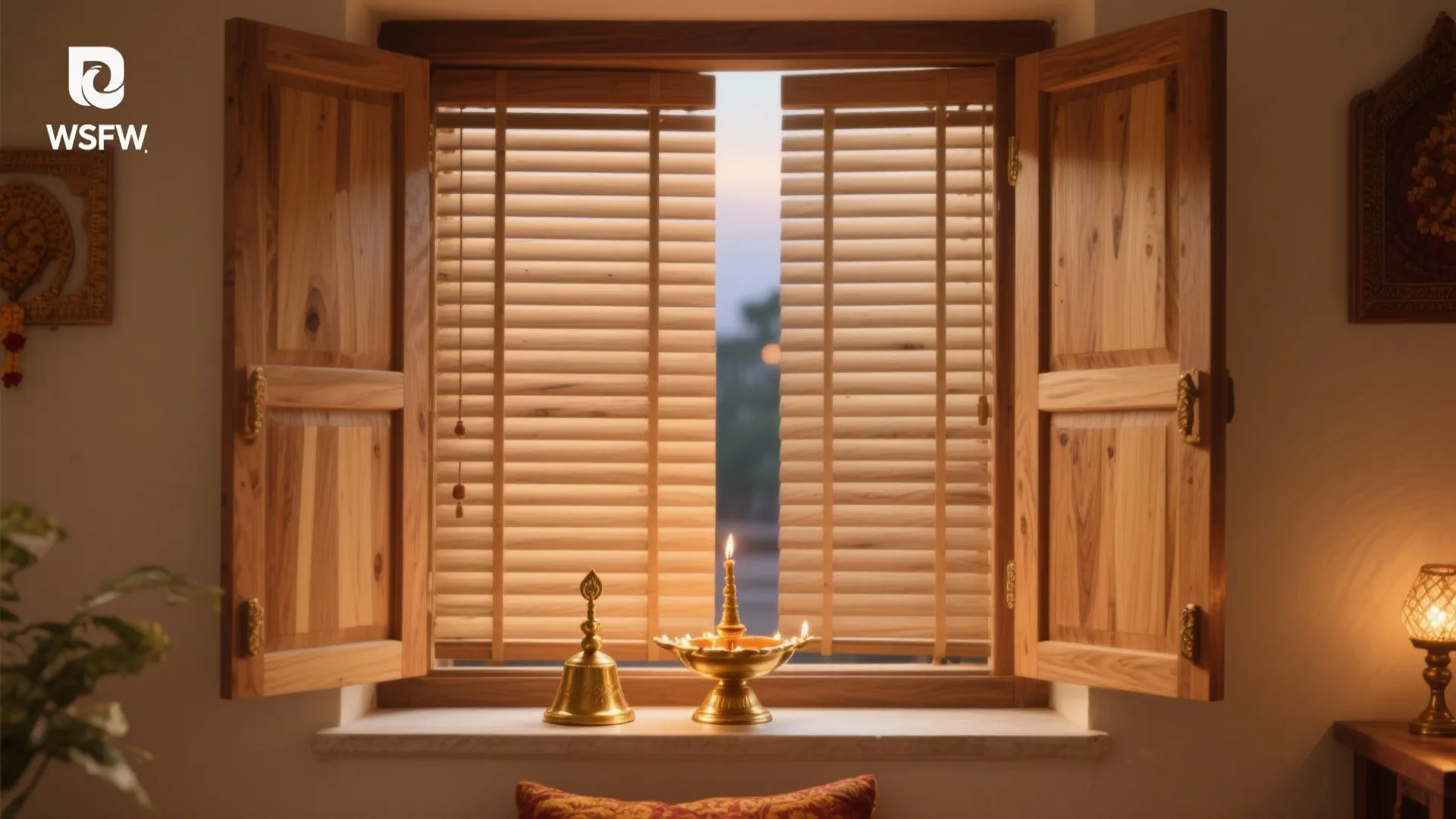 Sliding Shutters in Natural Wood