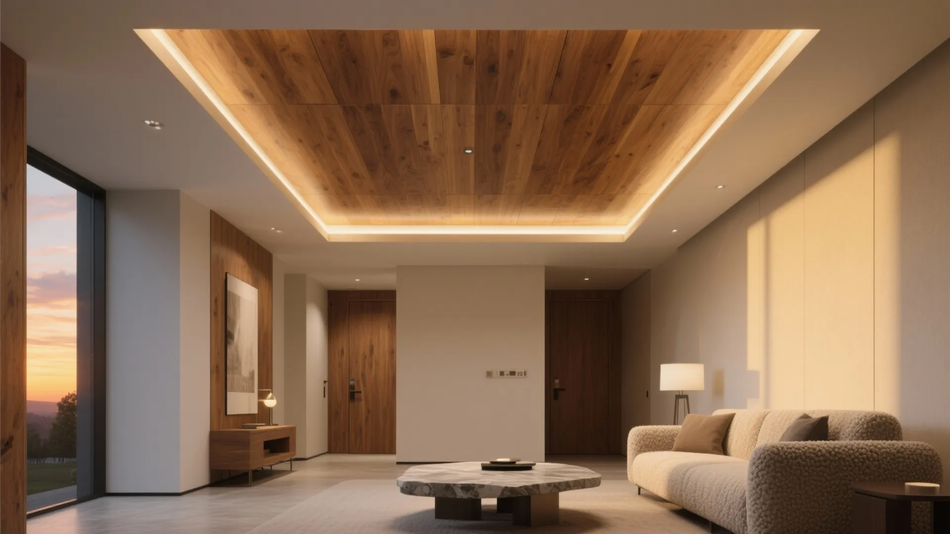 5) Wood-clad square rafts with edge glow