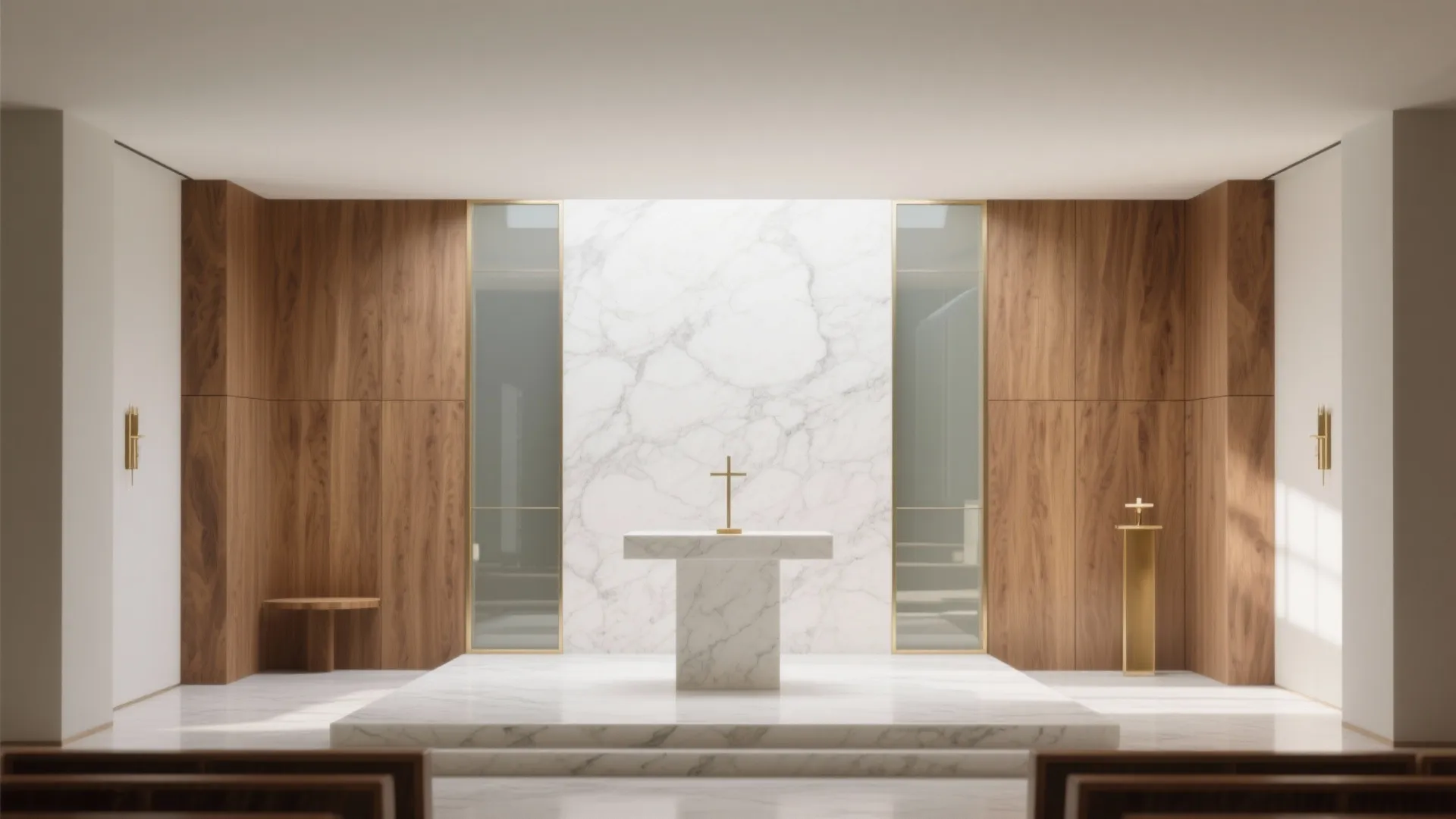 Warmth through wood, calm through white stone