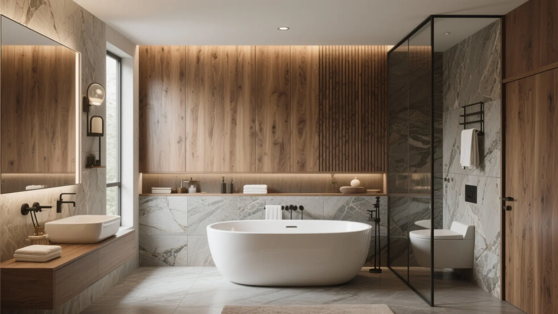 7. Wood plus stone pairing